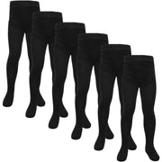 Kids Girls Fleece Lined Thermal Tights Pack 3 Or 6 Cosy Winter Stretchy Tights
