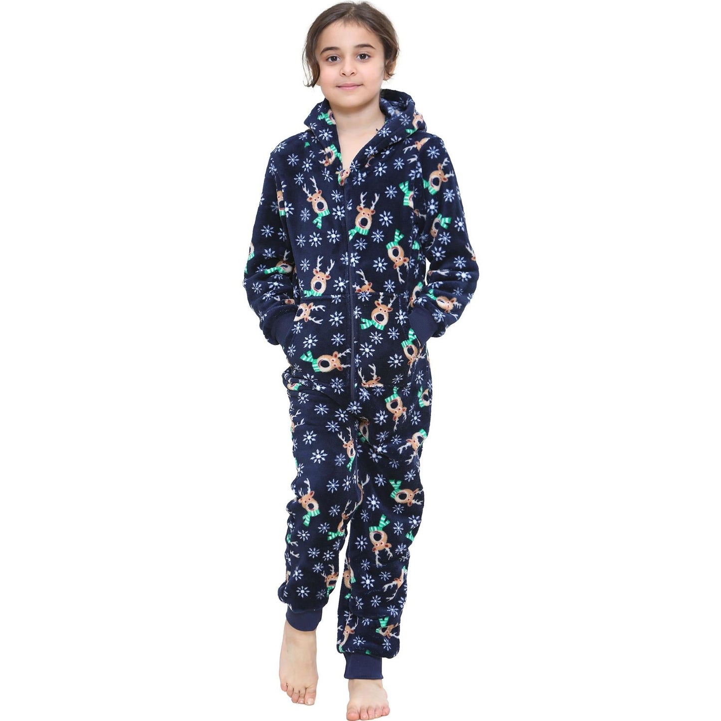 A2Z Onesie One Piece Kids Christmas Rudolph Pyjamas Costume Girls Boys