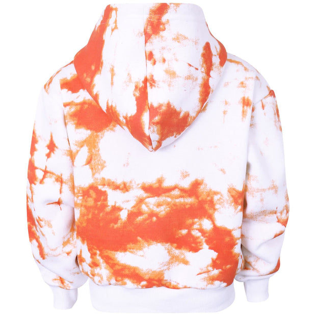 A2Z 4 Kids Girls Tracksuit Designer's Tie Dye Sassy Print Fleece Orange Hooded Crop Top Bottom Jogging Suit Joggers Age 5 6 7 8 9 10 11 12 13 Years