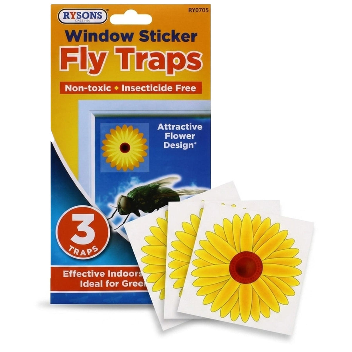 A2Z Window Sticker Fly Traps Pack of 3 Non Toxic Sticky Fly Catcher Stickers