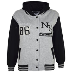 A2Z 4 Kids Girls Boys Baseball NY ATHLETIC Hooded Trending Jacket Age 5-13 Years