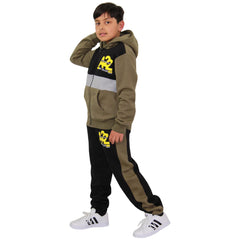 Kids Boys Girls Contrast Panel Tracksuit A2Z NY Deluxe Print Hoodie With Joggers