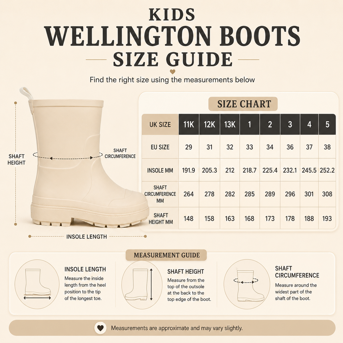 Kids Girls Wellington Wellies Non-Slip Waterproof Lightweight Rain Boots