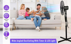 A2Z Pedestal Fan 16 Inch 3-Speed Setting Remote Control Electric Standing Fan
