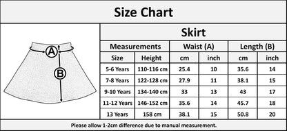 Kids Girls Plain School Uniform Skirt Elasticated Fit Summer Skater Skirts
