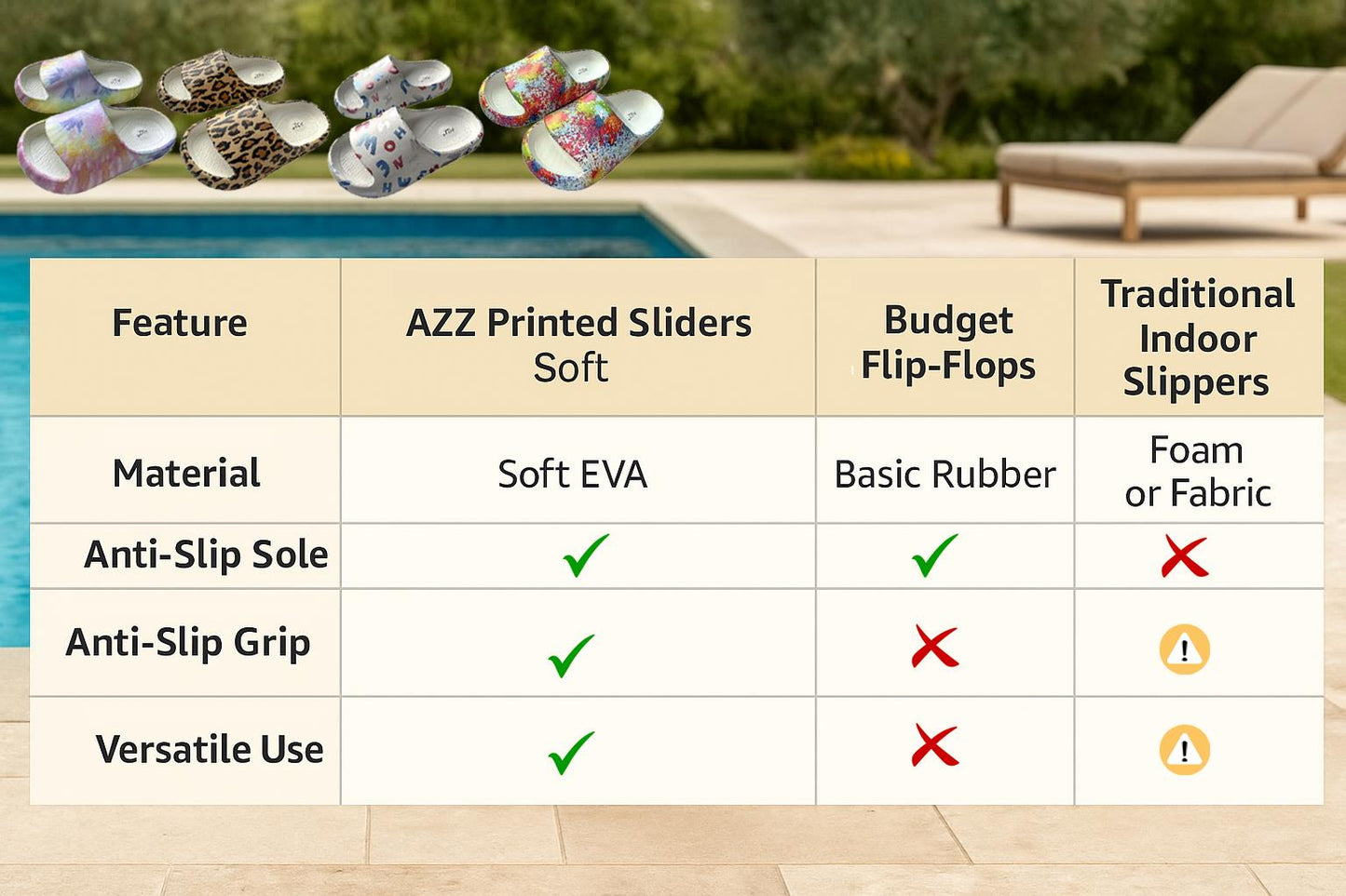 A2Z Mum Daughter Sliders Soft EVA Non Slip Shower Pool Slippers Beach Footwear