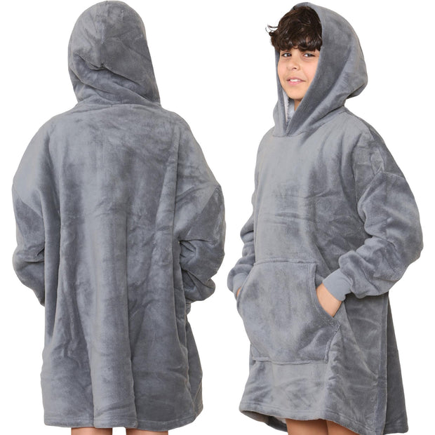 Kids Girls Boys Ultra Soft Oversized Hoodie Snuggle Plush Sherpa Fleece Lining