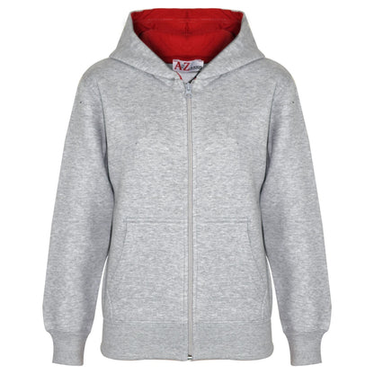 A2Z 4 Kids Plain Tracksuit Grey And Red Contrast Fleece Hoodie with Joggers Jogging Pants Sports Sweatpants Activewear Outfit Set Childrens Girls Boys New Age 5-13 Years