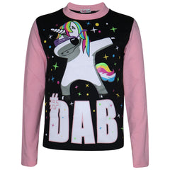 Kids Girls Pyjamas Dabbing Unicorn #Dab Floss Lounge Wear Nightwear PJS 5-13 Yrs