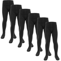 Kids Girls Cotton Rich Uniform School Tights Pack Of 6 Warm Thick Schoolwear