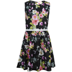 Kids Girls Skater Dress Sleeveless Floral Style Dress Wear Age 5-13 Years