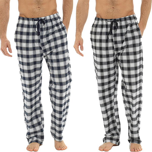 A2Z Mens Trouser Check Woven Pyjama Sleep Bottoms Lounge Casual Trousers Pants