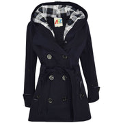 A2Z 4 Kids Kids Girls Parka Jacket Hooded Trench Coat Fashion Wool Blends Warm Padded Navy Jacket Oversized Lapels Belted Cuffs Long Overcoat New Age 5 6 7 8 9 10 11 12 13 Years