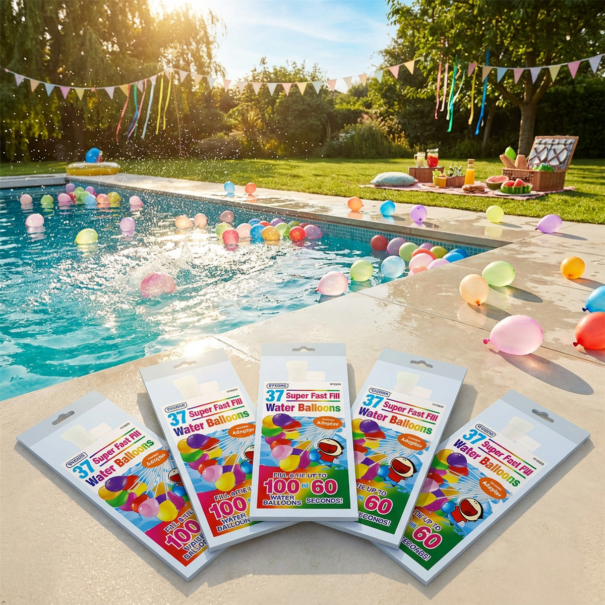 A2Z Super Fast Fill Water Balloons with Tap Adaptor 37, 111 and 555 PCS