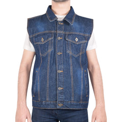 Mens Denim Jacket Sleeveless Lightweight Comfortable Outdoor Jeans Coat S-3XL