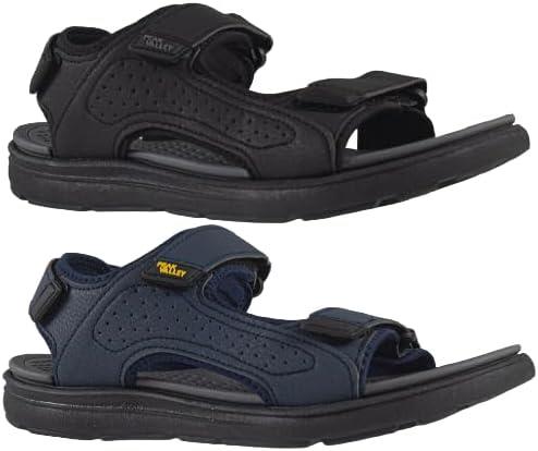 A2Z Mens Sandal Double Touch Strap Fastening Lightweight Summer Walking Sandals