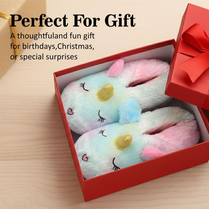 A2Z Unicorn Slippers Plush Soft Warm Cute Indoor Shoes For Kids & Womens