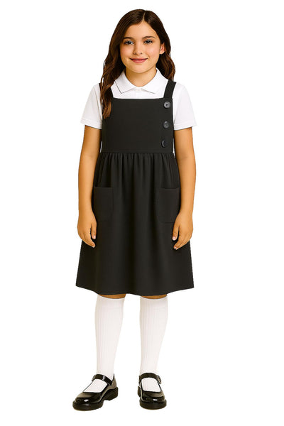 Kids Girls School Uniform Dress Soft Comfortable Pinafore School Dresses 3-14