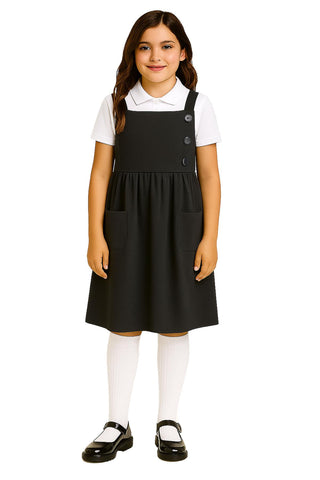 Kids Girls School Uniform Dress Soft Comfortable Pinafore School Dresses 3-14