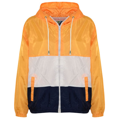 Kids Girls Boys Windbreaker Contrast Panel Jackets Hooded Raincoat Rain Mac 5-13