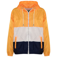 Kids Girls Boys Windbreaker Contrast Panel Jackets Hooded Raincoat Rain Mac 5-13