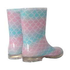 A2Z 4 Kids Girls Mermaid Wellies Waterproof Rain Boots Non-Slip Wellington Boot