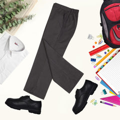 Kids Boys Pants Plain School Uniform Pull Up Regular Fit Elasticated Trouser