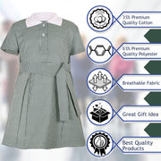 Girls 2 Pack Gingham School Dress Check Belted Dresses With Matching Scrunchies - A2Z 4 Kids