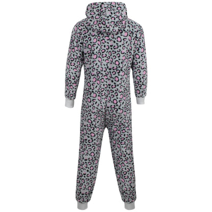 Kids Boys Girls Soft Fluffy Leopard Pink Grey A2Z Onesie One Piece Xmas Costume