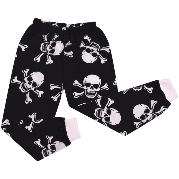 Kids Girls Skull & Bones Print Pyjamas Set