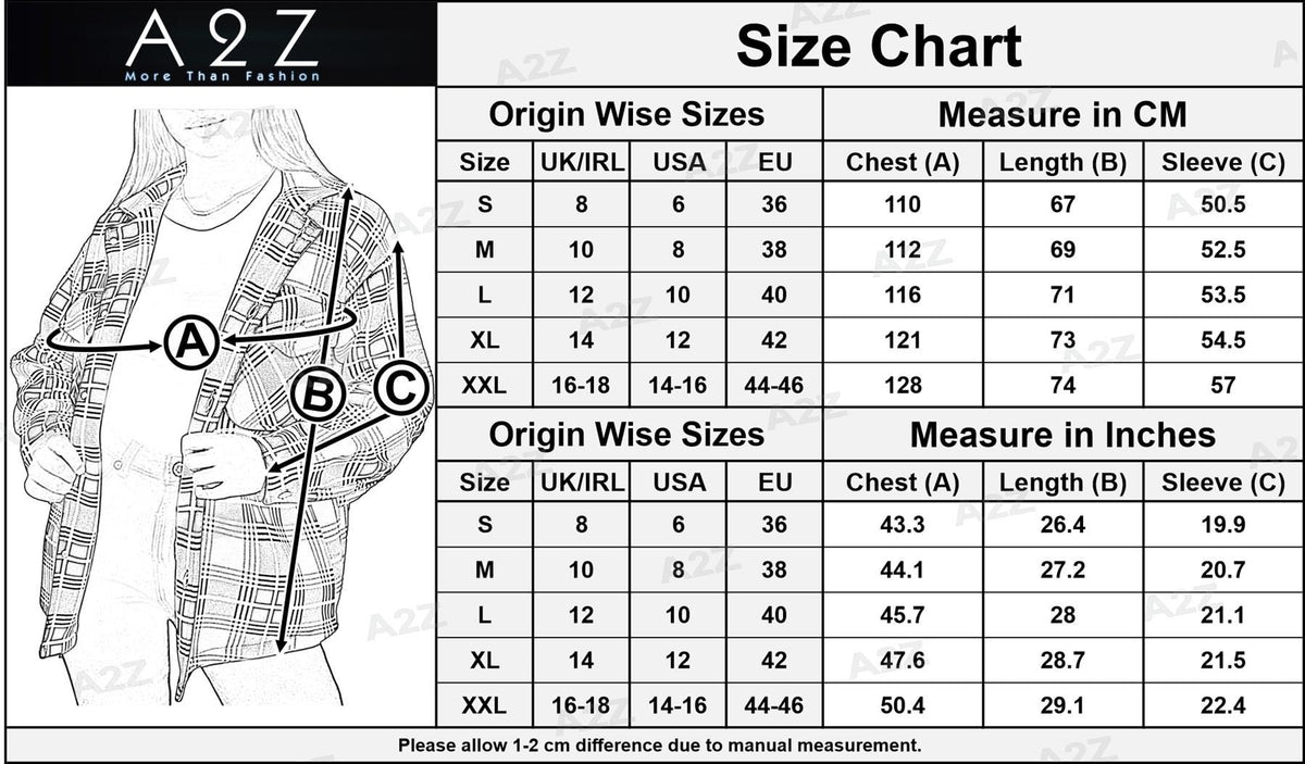 Ladies Shacket Checked Button Down Shirt Jacket Top Oversize Coat For Women
