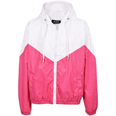 A2Z 4 Kids Pink Contrast Panelled Zipper Lightweight Jacket Motorcycle Biker Windbreaker Shower Proof Perfeckt For Girls And Boys Age 5 6 7 8 9 10 11 12 13 Years