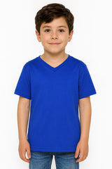 A2Z 4 Kids Basic T-Shirt Back to School Short Sleeve V Style Crew Neck Casual Fit Fashion 100% Cotton For Children Girls Boys Age 2-13 Years
