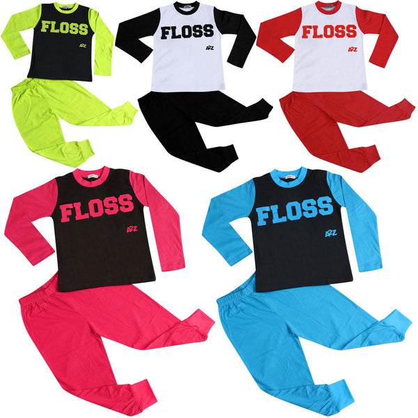 Kids Girls Boys Pyjamas Trendy Floss A2Z Print Comfort Loungewear Pjs Outfit Set