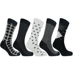 A2Z Mens Socks Pack of 5 Exquisite Elegance Cotton Rich Soft Gift Box Set Socks