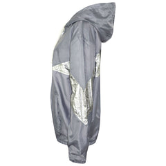 A2Z 4 Kids Girls Boys Windbreaker Jackets Metallic Panelled Hooded Raincoats