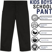 Kids Boys Pants Plain School Uniform Pull Up Regular Fit School Trouser - A2Z 4 Kids