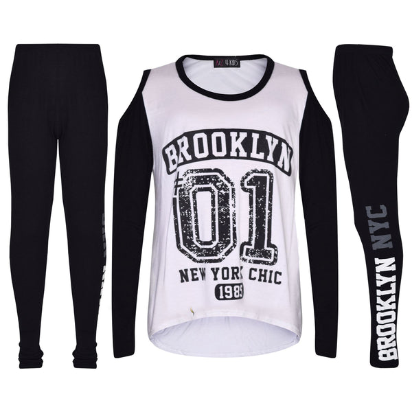 Girls Top Kids Brooklyn #01 Print Trendy Top & Fashion Legging Set 7-13 Years