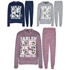 Kids Jogging Suit Girls HARLEM 85 Lounge Suit Tracksuit Hoodie Bottom 7-13 Years