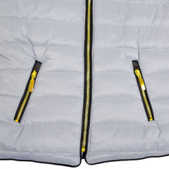 A2Z 4 Kids Girls Boys Sleeveless Hooded Silver Padded Quilted Puffer Bubble Gilet Bodywarmer Jackets For Unisex Age 5-13 Years