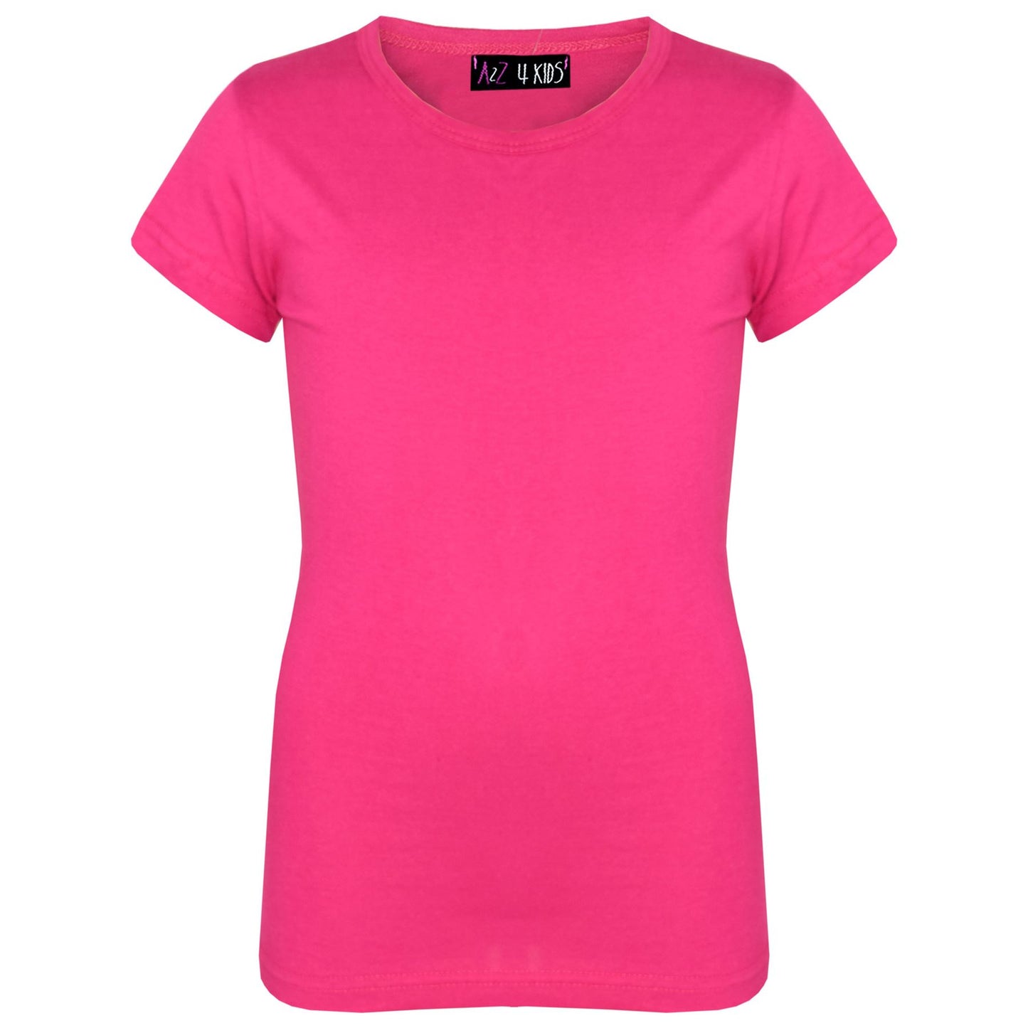 Kids Girls T Shirts Cotton Plain School T-Shirt Top New Age 2-13 Yr - A2Z 4 Kids