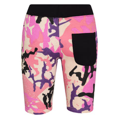 Kids Shorts Girls Boys Fleece Camouflage Panel Chino Short Knee Length Half Pant