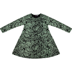 Kids Girls Swing Dress Long Sleeve Snake Flared Party Wear Summer Dresses 5-13