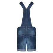 Kids Girls Denim Stretch Dungaree Shorts Jumpsuit Playsuit All In One 7-13 Years