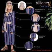 A2Z 4 Kids Boys Xmas Nativity Villager Attire Shepherd Townspeople Joseph Innkeeper Outfit Christmas Nativity Play Fancy Dress for Kids Age 3-14 Years