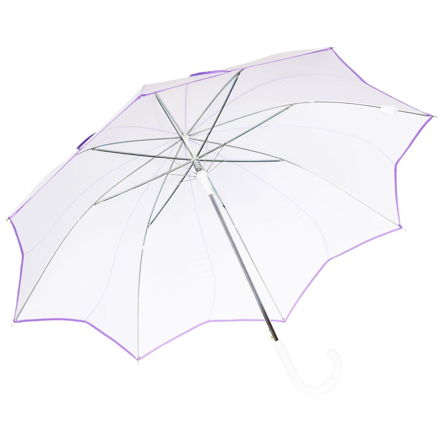 A2Z Wedding Umbrella 46" Auto Open Dome Dual Flower Piping Bride Groom Brolly