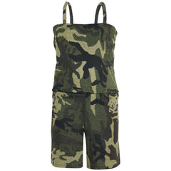 Kids Girls Plain Color Playsuit Trendy Summer All In One Jumpsuit New Age 5-13 Y