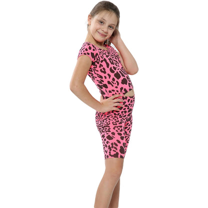 Kids Girls Crop Top Cycling Shorts Crop Short Sets New Age 5-13 Years