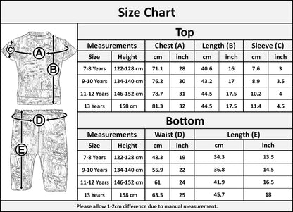 Girls Top Kids Short Sleeves Crop Top Tie Dye Print T Shirt Top & Shorts Set
