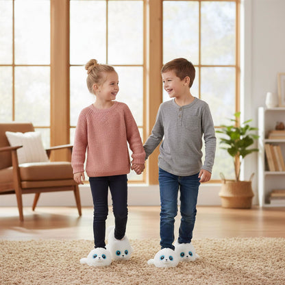 A2Z 4 Kids Boys Girls Cute Animal Slippers Non-Slip Winter Plush Warm Baby Shoes